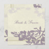 パープルフローラ結婚式招待状カード 招待状 (正面/裏面)