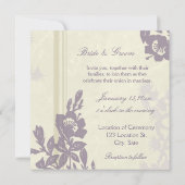 パープルフローラ結婚式招待状カード 招待状 (裏面)