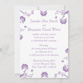 パープルフローラ結婚式招待状 招待状 (正面)