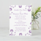 パープルフローラ結婚式招待状 招待状 (スタンド正面)