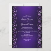 パープルフローラ結婚式招待状 招待状 (正面)