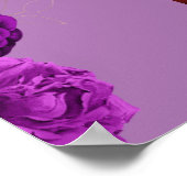 パープルフローラ結婚記念日ポスター ポスター (角)