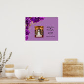パープルフローラ結婚記念日ポスター ポスター (キッチン)