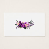 パープルフローラ結婚金ゴールドの音楽ソングリクエストカード (裏面)