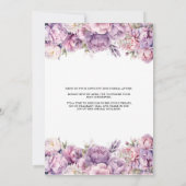パープルフローラ茶と花嫁はブライダルシャワー 招待状 (裏面)