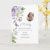 パープルフローラ葬儀の順序4写真 カード (黄色い花)