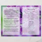 パープルフローラ葬儀プログラムテンプレート (裏面)