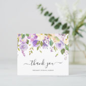 パープルフローラ葬儀予算サンキューカード (スタンド正面)