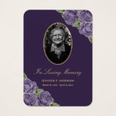 パープルフローラ葬儀祈りの言葉カード (正面)