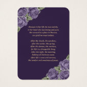パープルフローラ葬儀祈りの言葉カード (裏面)