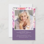 パープルフローラ葬式悔やみや弔慰サンキュー カード (正面)