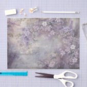 パープルフローラ藤薄紫タイポグラフィデコパージュ 薄葉紙 (クラフト)