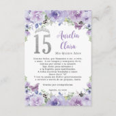 パープルフローラ蝶キンセアニラ祈りの言葉カード エンクロージャーカード (正面)