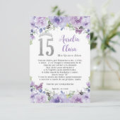 パープルフローラ蝶キンセアニラ祈りの言葉カード エンクロージャーカード (スタンド正面)