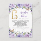 パープルフローラ蝶キンセアニラ祈りの言葉カード エンクロージャーカード (正面)