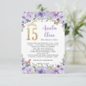 パープルフローラ蝶キンセアニラ祈りの言葉カード エンクロージャーカード (スタンド正面)