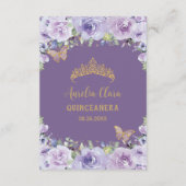 パープルフローラ蝶キンセアニラ祈りの言葉カード エンクロージャーカード (裏面)