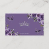 パープルフローラ蝶クインセアニラQRコードRSVP エンクロージャーカード (裏面)