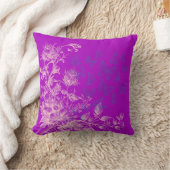 パープルフローラ蝶リビングルーム クッション (ブランケット)