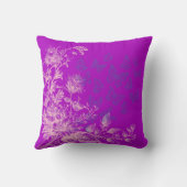 パープルフローラ蝶リビングルーム クッション (裏面)