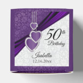 パープルフローラ誕生日デザイン フェイバーボックス (上部)