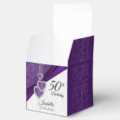 パープルフローラ誕生日デザイン フェイバーボックス (オープン)