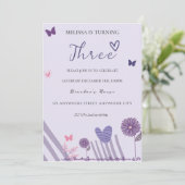 パープルフローラ誕生日パーティー 招待状 (スタンド正面)