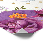 パープルフローラ象子供部屋アートボホデコールサイン ポスター (角)