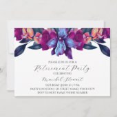 パープルフローラ退職パーティの招待状 招待状 (正面)