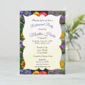 パープルフローラ退職パーティの招待状 招待状 (スタンド正面)