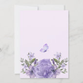 パープルフローラ開花ブライダルシャワー 招待状 (裏面)