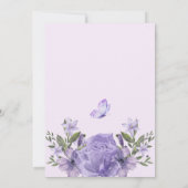 パープルフローラ開花ベビーシャワー 招待状 (裏面)
