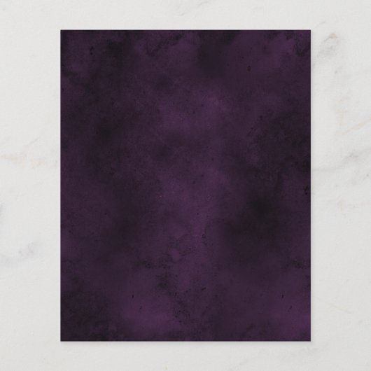 パープルフローラ骨格ゴシック結婚式招待状 チラシ (裏面)