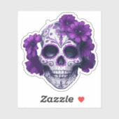 パープルフローラ黒砂糖スカルデーオブザデッド シール (シート)