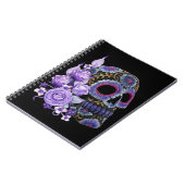 パープルフローラ黒砂糖スカルデーオブザデッド ノートブック (左側)