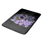 パープルフローラ黒砂糖スカルデーオブザデッド バスマット (アングル)