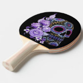 パープルフローラ黒砂糖スカルデーオブザデッド 卓球ラケット (正面アングル)