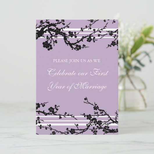 パープルフローラ1周年記念パーティの招待状 招待状 (スタンド正面)