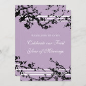 パープルフローラ1周年記念パーティの招待状 招待状 (正面/裏面)
