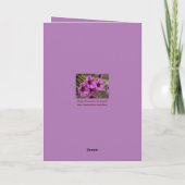 パープルフローラ100番目の誕生日カードグ素晴らしーマ カード (裏面)