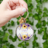 パープルフローラ60th birthday party キーホルダー (手)