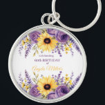 パープルフローラ60th birthday party キーホルダー<br><div class="desc">紫色祝のフローラ60歳の誕生日招待状では、エレガンスと優雅さを尊重するのに最適な永遠のマイルストーン。美しい水色の花で設計された各60歳の誕生日パーティー招待状は、お祝いに魅力と洗練されたtouchを追加する。あなたは庭の集まりや親密なディナーを計画するか、私たちのフローラの誕生日の招待コレクションは、瞬間を特別にするために理想的である。この60thエレガント誕生日カードは完全にカスタマイズ可能で、名前、日付、および個人的なメッセージを追加できる。ママ、祖母、特別な女性に最適な紫色のバースデーカードは、気持ちとスタイルをブレンド。60歳のカスタム誕生日招待状を選んで、名誉のゲストのテーマと個性に一致する。これらの招待状は彼女のための60歳の誕生日のために特別に作られ、繊細なフローラのアクセントを備えている。水の色のフローラ招待状、マイルストーンの誕生日カード、または永続的な思い出を作成パーソナライズされたする誕生日の招待ですべての詳細を輝かせる。</div>