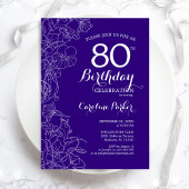 パープルフローラ80th誕生日パーティー 招待状