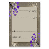 パープルフローラ&アンティークシルバーダマスク – 座席表 テーブルナンバー (正面)