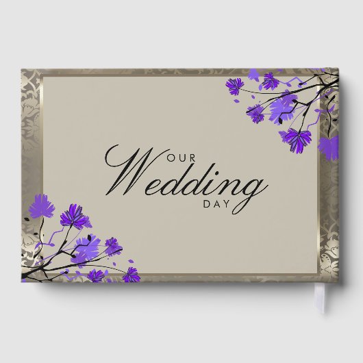 パープルフローラ&アンティークシルバー結婚ズ ゲストブック (裏面)