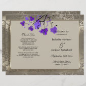 パープルフローラ&アンティークシルバー結婚式 プログラム (正面/裏面)