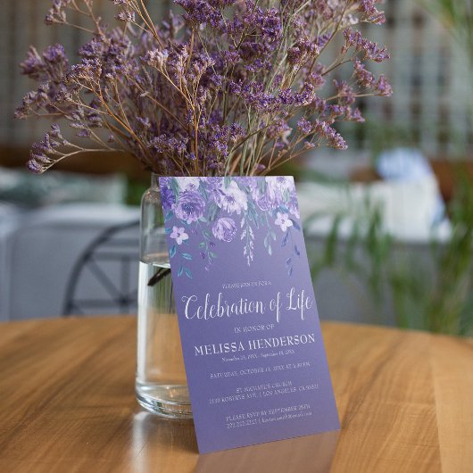 パープルフローラ(鳥)ショウジョウコウカンチョウ葬儀お祝いの生活 招待状