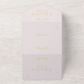 パープルフローラRSVPトリフォールドイベント招待状 オールインワン招待状 (外側)