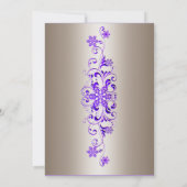 パープルフローリッシュ婚約招待状 招待状 (裏面)