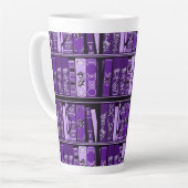 パープルブックシェルフヴィンテージブックラテマグ カフェラテマグ (左アングル)